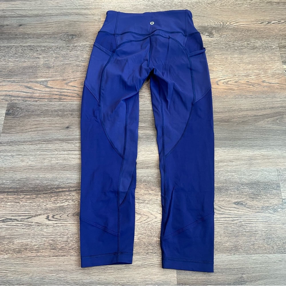 Lululemon All The Right Places Crop Leggings Purple Size 6 High Rise 24” Inseam - Picture 4 of 8